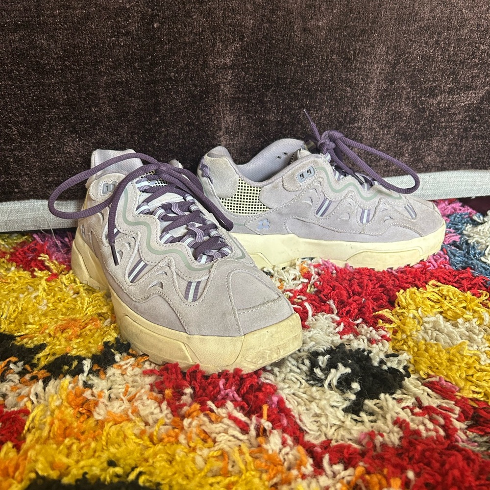 Purple and Cream Golf Le Fleur Sneakers
